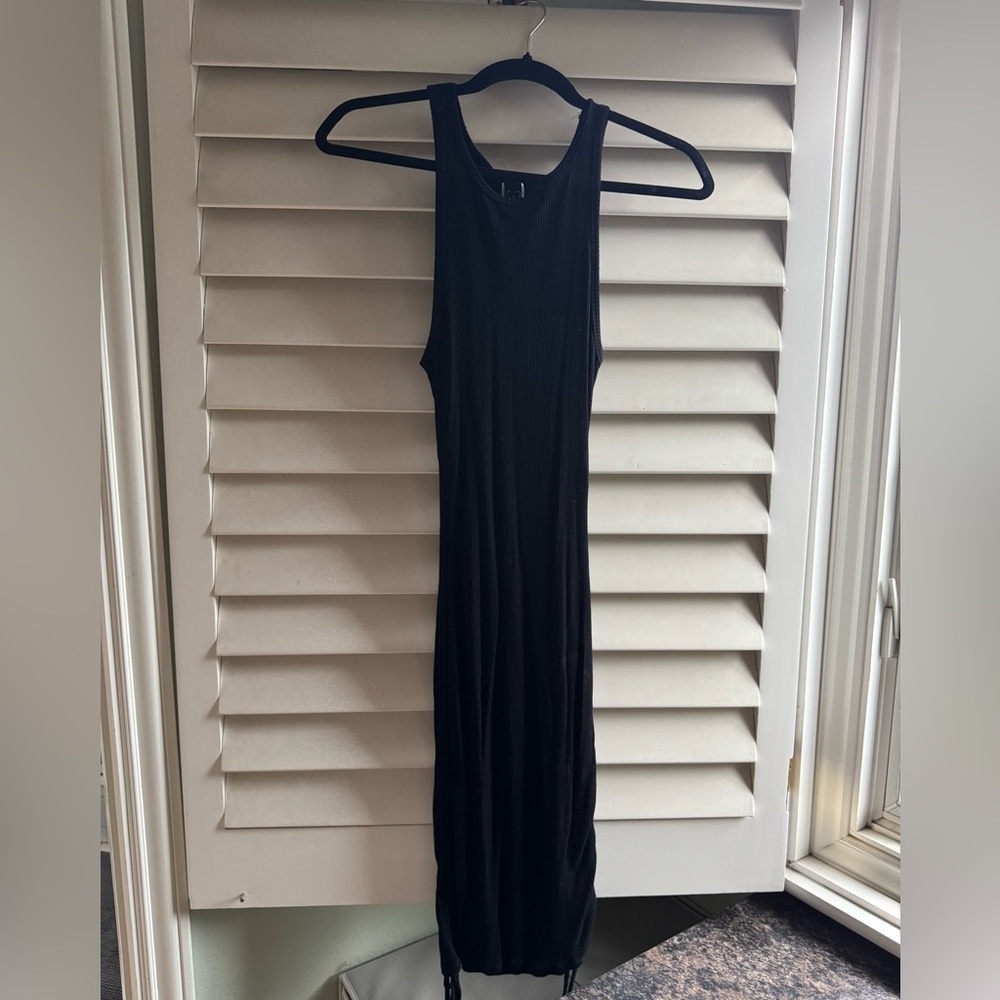 Windsor Ribbed Knit Ruched Mini Dress black - Picture 2 of 4